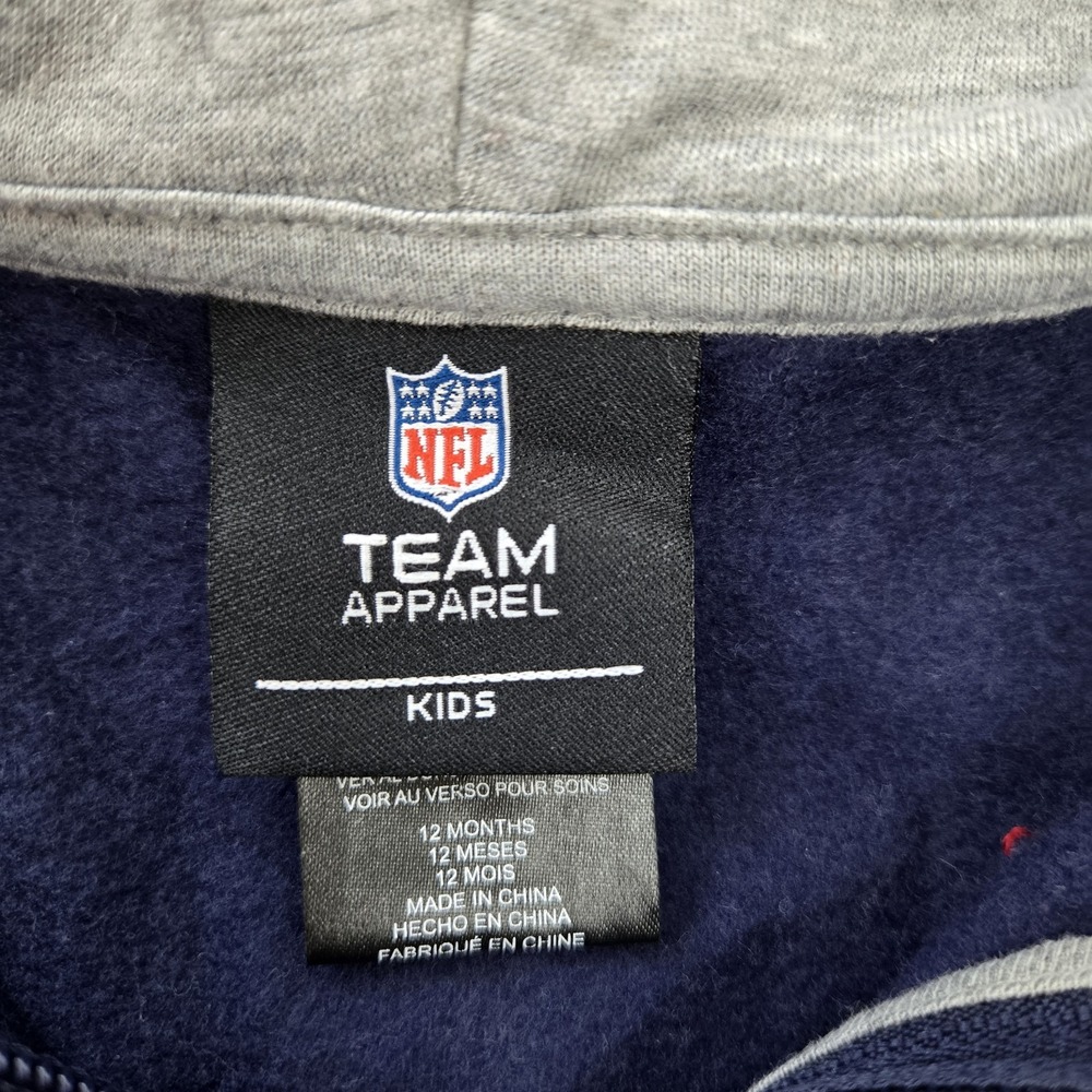 NFL Team Apparel New England Patriots Toddler Size 12M Full Zip Sweatshirt Blue - Picture 3 of 4